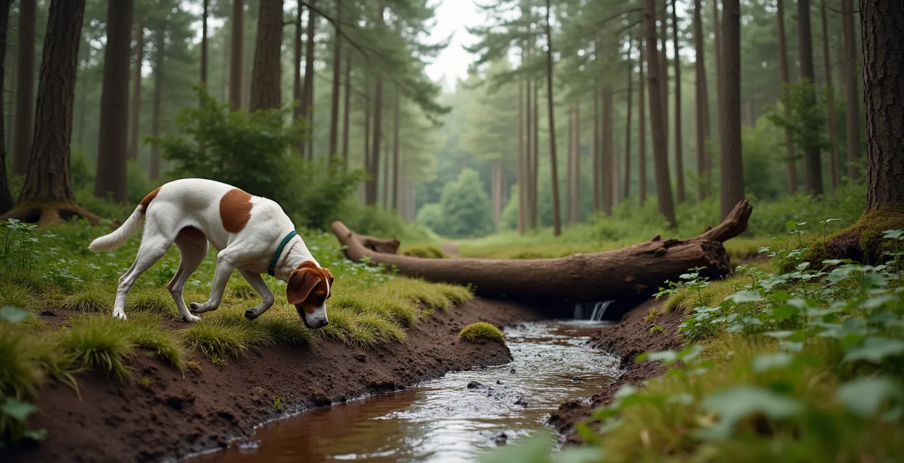 Verschiedene Alltagsbelohnungen für Hunde visualisiert in einer natürlichen Umgebung eines deutschen Waldes