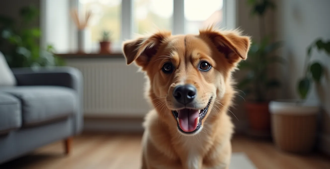 Junghund zeigt typisches pubertäres Verhalten in natürlicher Umgebung