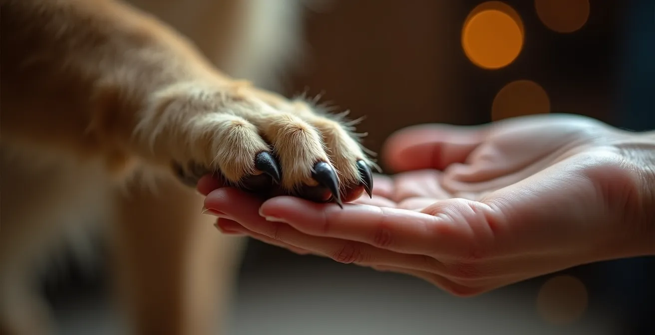 Ängstlicher Tierschutzhund fasst langsam Vertrauen zu seinem neuen Menschen