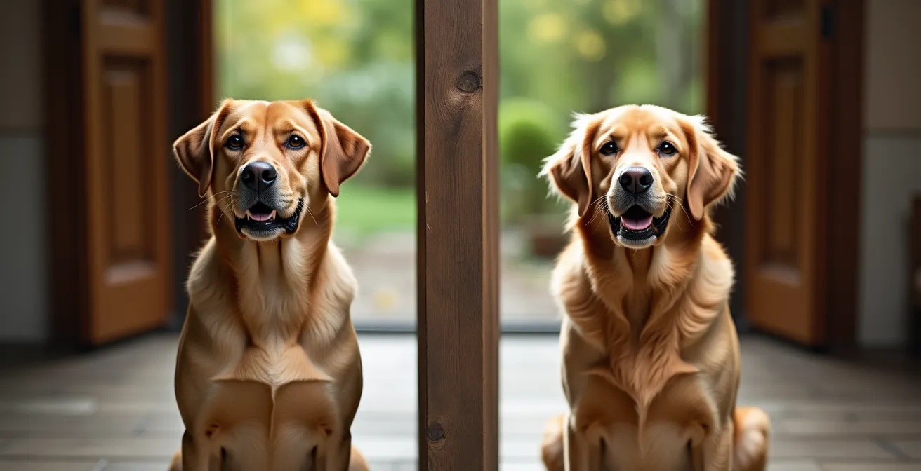 Labrador und Golden Retriever nebeneinander zeigen körperliche Unterschiede